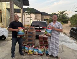 Lurah Puruk Cahu Seberang Terima Bantuan Banjir dari SMSI Murung Raya