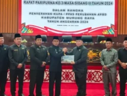 DPRD Murung Raya Terima KUA PPAS APBD dari Eksekutif